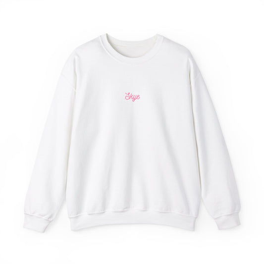 skyebysofia white "everything happens for a reason" crewneck yellow angel number 888