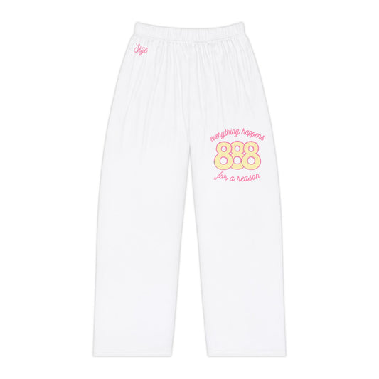 skyebysofia white "everything happens for a reason" sweatpants yellow angel number 888